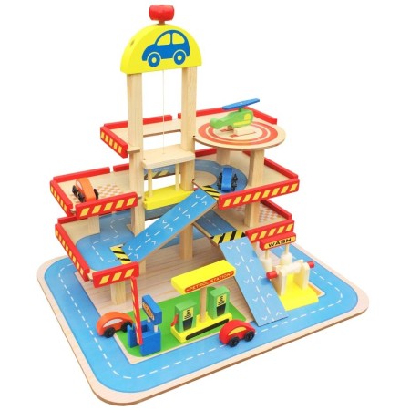 Aga4Kids Dřevěná čtyřpatrová Garáž MR6104