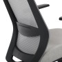 Židle kancelářská, šedá MESH síťovina, šedá látka, plastový kříž, synchronní mechanismus, kolečka pro tvrdé povrchy