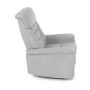 TV a relaxační křeslo s elektrickým ovládáním, potah stříbrná látka
