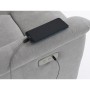 TV a relaxační křeslo s elektrickým ovládáním, potah stříbrná látka
