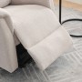 Křeslo polohovací masážní s výhřevem,  8bodová vibrační masáž, zvedací systém, USB, krémová látka