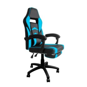 Aga Kancelářská židle Černo - Světle modrá s opěrkou pro nohy
