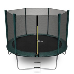 Aga SPORT TOP Trampolína 250 cm Tmavě zelená + ochranná síť + žebřík