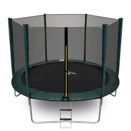 Aga SPORT TOP Trampolína 250 cm Tmavě zelená + ochranná síť + žebřík