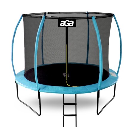 Aga SPORT EXCLUSIVE Trampolína 250 cm Světle modrá + ochranná síť + žebřík