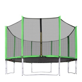 Aga SPORT PRO Trampolína 366 cm Světle zelená + ochranná síť + žebřík