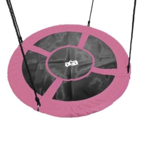 Aga Závěsný houpací kruh 120 cm Růžový s vlajkami