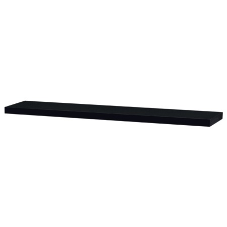 Polička nástěnná 120 cm, MDF, barva černý vysoký lesk, baleno v ochranné fólii