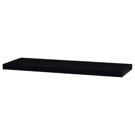 Polička nástěnná 80 cm, MDF, barva černý vysoký lesk, baleno v ochranné fólii