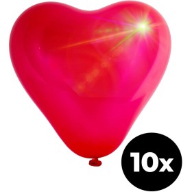 Aga4Kids Latexový balónek Srdce s LED diodou Červený 25 cm 10 ks