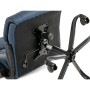 Kancelářská židle, tmavě modrá ekokůže, taštičkové pružiny, kovový kříž, kolečka na tvrdé podlahy