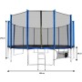 Aga SPORT PRO Trampolína 500 cm Modrá + ochranná síť + žebřík + kapsa na obuv