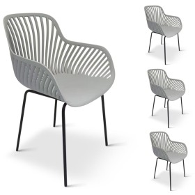 Designové křeslo GABY šedá - set 4 ks
