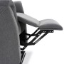 Relaxační masážní křeslo s výhřevem,  8bodová vibrační masáž, zvedací systém, USB, šedá látka