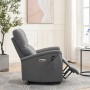 Relaxační masážní křeslo s výhřevem,  8bodová vibrační masáž, zvedací systém, USB, šedá látka