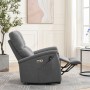 Relaxační masážní křeslo s výhřevem,  8bodová vibrační masáž, zvedací systém, USB, šedá látka