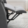 Relaxační masážní křeslo s výhřevem,  8bodová vibrační masáž, zvedací systém, USB, šedá látka