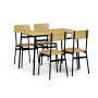Set jídelní (1+4), MDF dekor divoký dub,černý kov