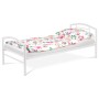 Postel jednolůžková 90x200 cm, kovová bílý lesk