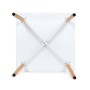 Jídelní stůl 80x80x74 cm, MDF / kovová kostrukce - bílý matný lak, dřevěné nohy
