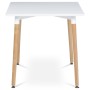 Jídelní stůl 120x80x74 cm, MDF / kovová kostrukce - bílý matný lak, dřevěné nohy
