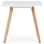 Jídelní stůl 80x80x74 cm, MDF, bílý matný lak, masiv buk