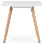 Jídelní stůl 80x80x74 cm, MDF, bílý matný lak, masiv buk