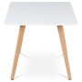 Jídelní stůl 80x80x74 cm, MDF, bílý matný lak, masiv buk
