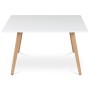 Jídelní stůl 120x80x74 cm, MDF, bílý matný lak, masiv buk