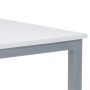Jídelní stůl 110x70x75 cm, deska MDF, bílá barva, kovová podnož, střbrný lak