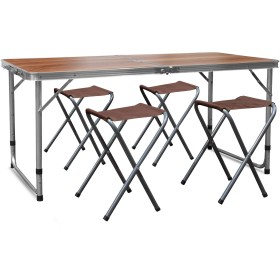 Aga Kempingový skládací set Hnědý