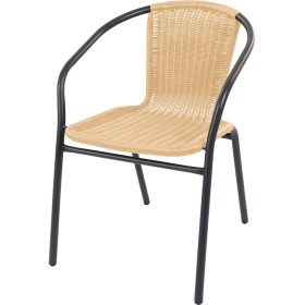 Linder Exclusiv Zahradní židle RATAN Tmavě šedá/Béžová