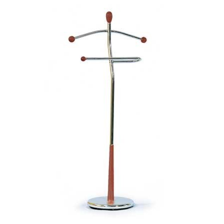 Němý sluha, výška 118 cm, masiv kaučukovník, hnědé moření, kov chrom, nos. 5 kg