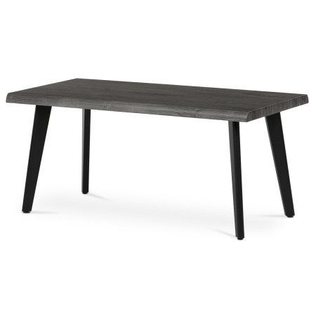Stůl konferenční, 120x60x55 cm, MDF deska, dekor šedý dub, kov, černý lak