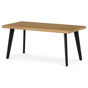 Stůl konferenční, 120x60x55 cm, MDF deska, dekor divoký dub, kov, černý lak