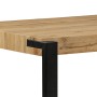Jídelní stůl 140x88x76, deska MDF dekor divoký dub tloušťka 100mm, kov černý mat