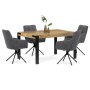 Jídelní stůl 140x88x76, deska MDF dekor divoký dub tloušťka 100mm, kov černý mat
