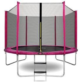 Aga SPORT TOP Trampolína 250 cm Růžová + ochranná síť + žebřík