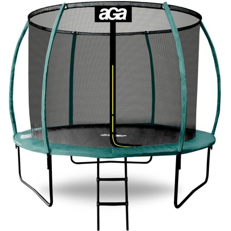 Aga SPORT EXCLUSIVE Trampolína 250 cm Tmavě zelená + ochranná síť + žebřík