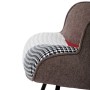 Křeslo houpací, potah patchwork látka, dřevěné nohy, masiv kaučukovník