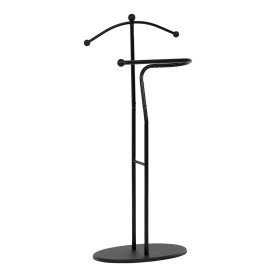 Němý sluha, výška 110 cm, masiv kaučukovník, černé moření, kov černý