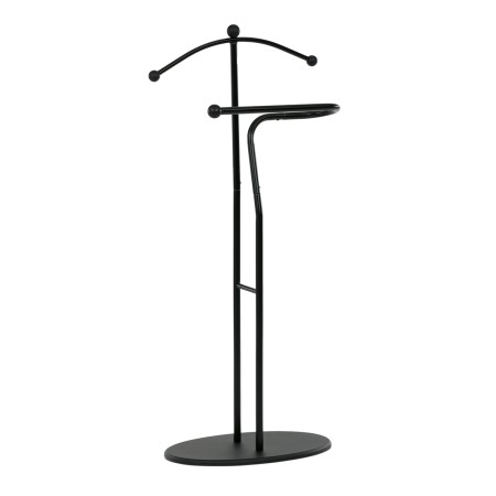 Němý sluha, výška 110 cm, masiv kaučukovník, černé moření, kov černý