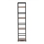 Regál, 4 police, dekor staré dřevo, MDF, černý lak