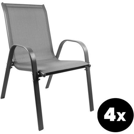 Aga 4x Zahradní židle MR4400GY-4 Šedá