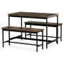 Jídelní set 1+2, rozměr stolu 110x60x75, rozměr lavice 98x30x47, MDF, barva staré dřevo
