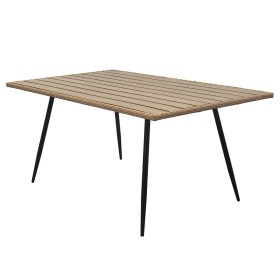Stůl zahradní 160x95x74, kov s umělým ratanem, deska polywood