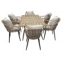 Stůl zahradní 160x95x74, kov s umělým ratanem, deska polywood