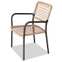Zahradní set 1+2, stůl 60x60, židle umělý ratan barva přírodní,  kov antracit