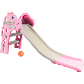 Aga4Kids Skluzavka s madlem 130 cm DS3701 Růžová