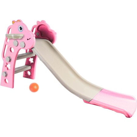 Aga4Kids Skluzavka s madlem 130 cm DS3701 Růžová